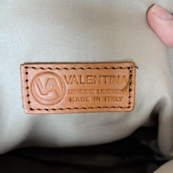 Valentina Dark Green and Tan Leather Backpack